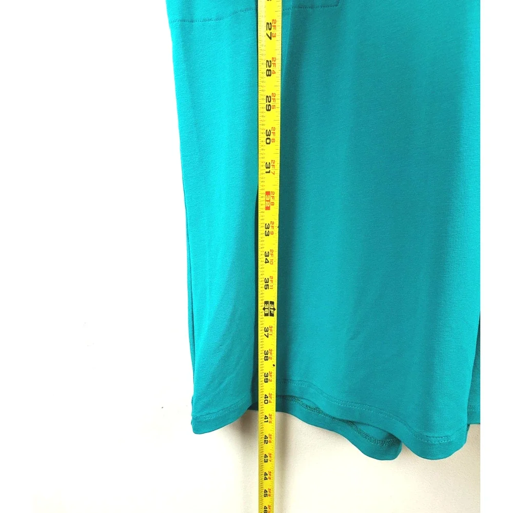 J. Jill Wearever Collection Womens Medium Dress Stretch Knit Pockets Aqua Travel